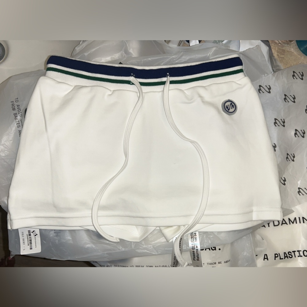 White and Blue Mini Skirt